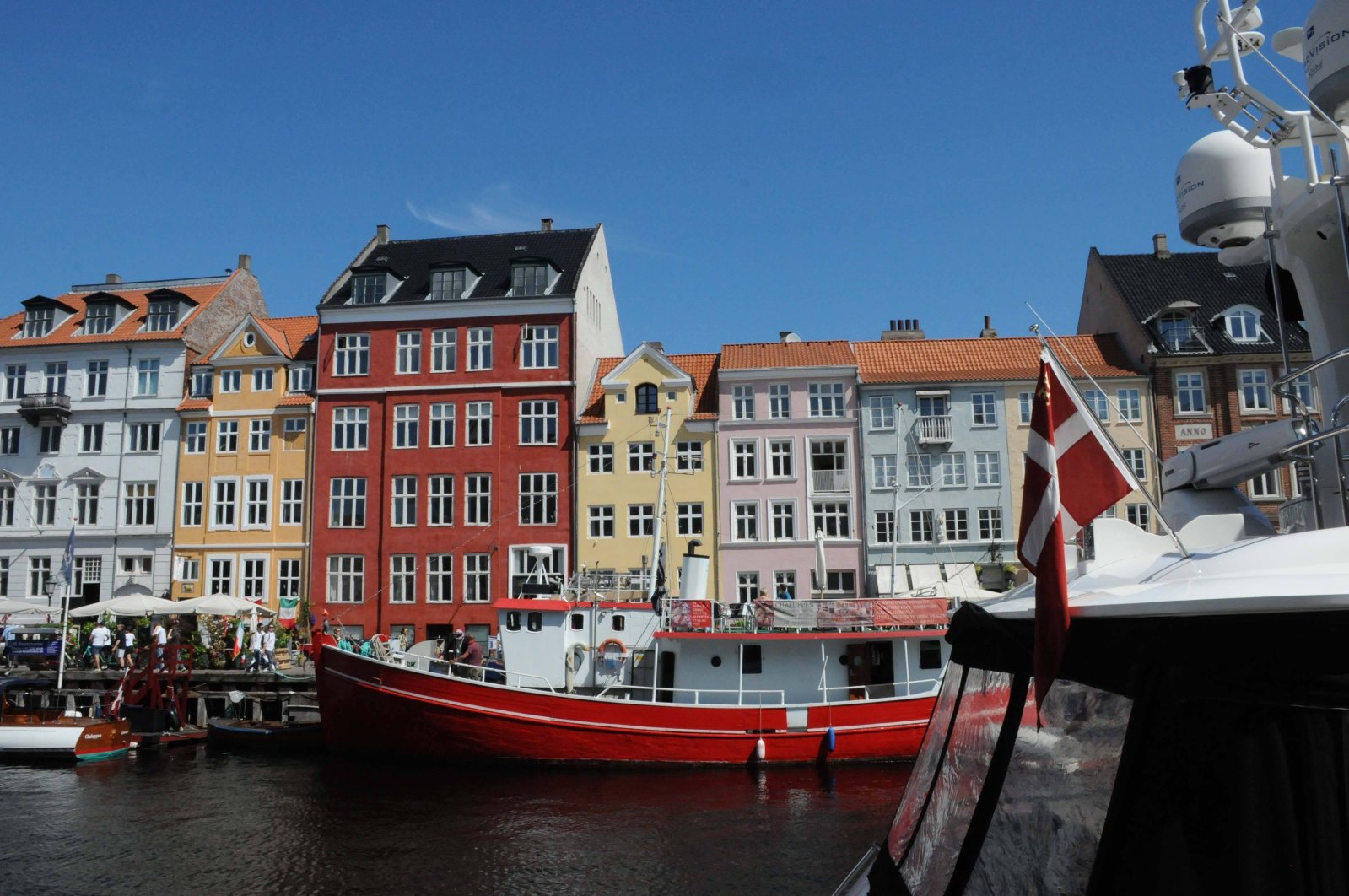 A view of a line dotted with colored buildings, a classic feature of Copenhagen, Denmark, June 25, 2024. (Reuters Photo)