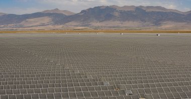 Aerial view of Kalyon Karapınar solar power plant, Konya, central Türkiye, Sept. 21, 2023. (DHA Photo)