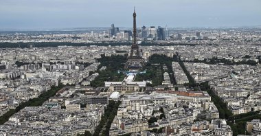 This photo shows a view of the Eiffel Tower, Paris, France, July 9, 2024. (AFP Photo)
