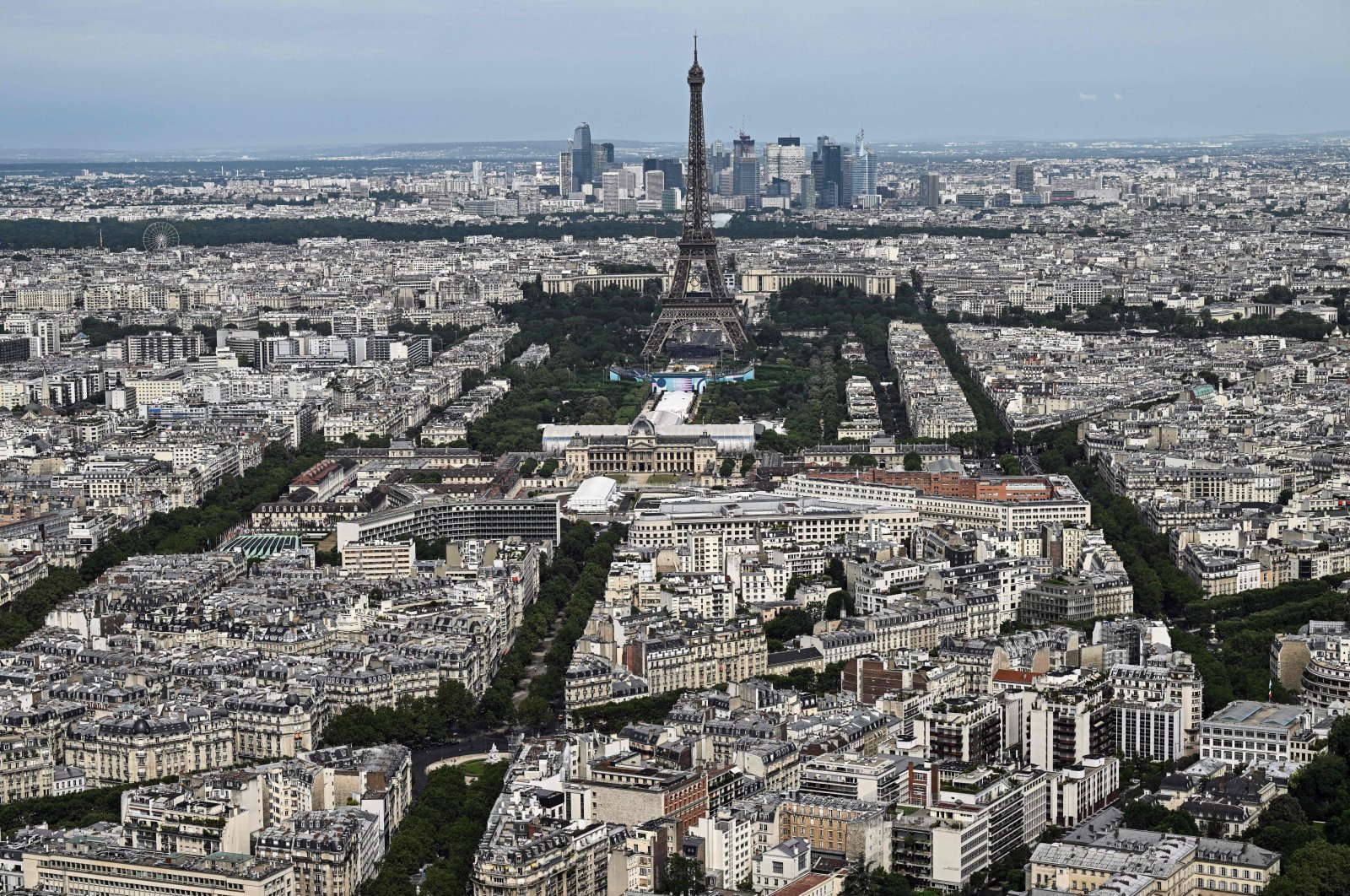 This photo shows a view of the Eiffel Tower, Paris, France, July 9, 2024. (AFP Photo)