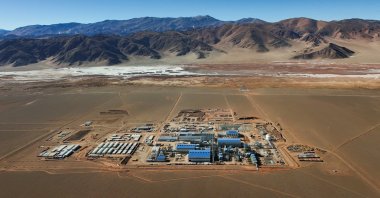 A drone view shows Eramet&#039;s lithium production plant at Salar Centenario, Salta, Argentina, July 4, 2024. (Reuters Photo)