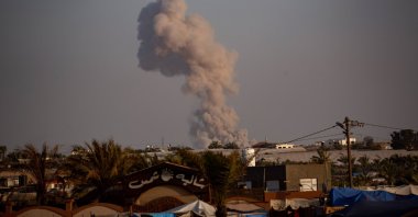 Smoke rises after an Israeli airstrike on Rafah, southern Gaza Strip, Palestine, June 23, 2024. (EPA Photo)
