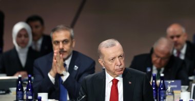 President Recep Tayyip Erdoğan attends the NATO summit in Washington, D.C., U.S., July 10, 2024. (AA Photo)