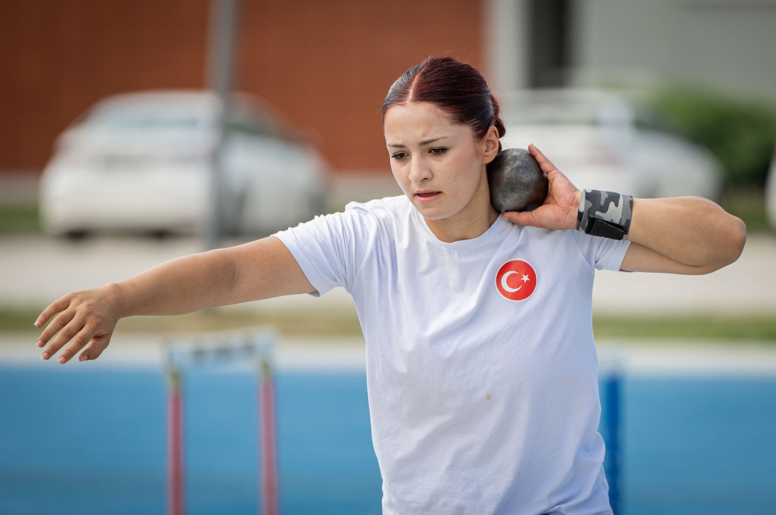 Ebrar Keskin trains at Türkiye&#039;s Olympic Preparation Center (TOHM), Ankara, Türkiye, July 10, 2024. (AA Photo)