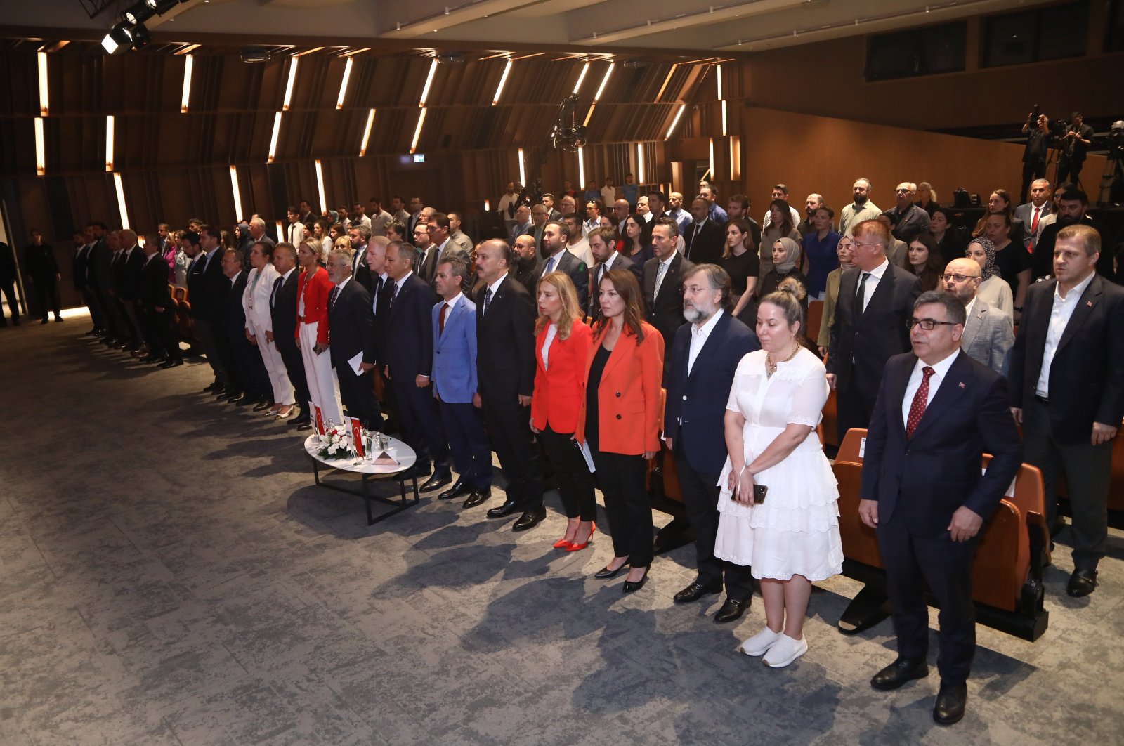 Participants observe a moment of silence as part of the July 15 program, Istanbul, Türkiye, July 11, 2024. (Courtesy of Turkuvaz Media Group)