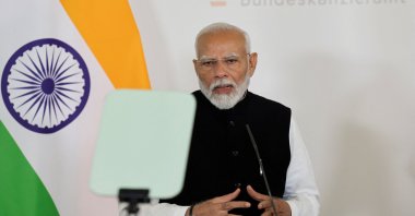 Indian Prime Minister Narendra Modi speaks during a news conference with Austrian Chancellor Karl Nehammer, Vienna, Austria, July 10, 2024. (Reuters Photo)