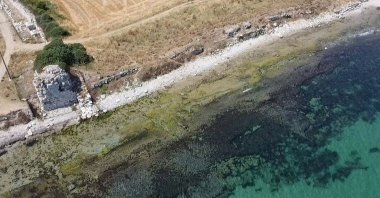 In Parion, the ancient harbor city dating back 2,700 years within the borders of Kemer village in the Biga district, excavation efforts are ongoing, Çanakkale, Türkiye, July 12, 2024. (DHA Photo)