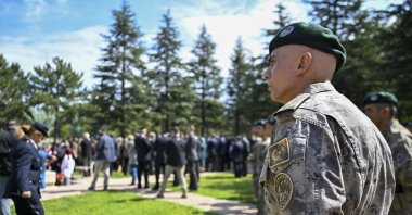Security forces are seen as Vice President Cevdet Yılmaz and Interior Minister Ali Yerlikaya visit the memorial July 15 cemetery, Istanbul, Türkiye, July 15, 2024. (AA Photo)
