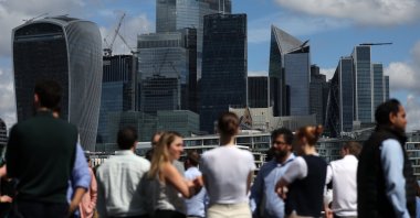 Workers in the City of London, U.K., July 11, 2024. (EPA Photo)