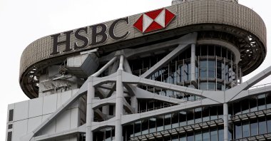 A logo of HSBC is seen on its headquarters at the financial central district in Hong Kong, China, Aug. 4, 2020. (Reuters Photo)