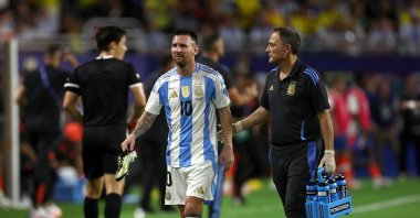 Argentina's Lionel Messi looks dejected after being substituted due to an injury during the Copa America 2024 final against Colombia at the Hard Rock Stadium, Miami, Florida, U.S., July 14, 2024. (Reuters Photo) 