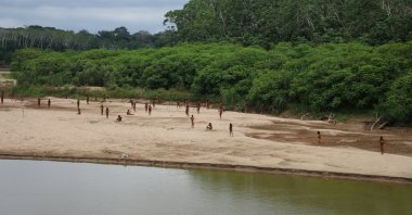 The Mashco Piro Indigenous community, known as one of the world's most reclusive tribes, is increasingly venturing out of the rainforest along the Las Piedras river in search of food, likely due to the encroaching loggers, Monte Salvado, Peru, June 27, 2024. (Reuters Photo)