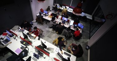 Game developers are seen at a technopark in the western province of Izmir, Türkiye, March 25, 2021. (AA Photo)