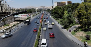 Vehicles drive along a road, on the day of the parliamentary elections in Damascus, Syria, July 15, 2024. (Reuters Photo)