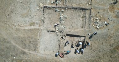 An aerial view shows ongoing excavations at Çavuştepe Castle, Van, Türkiye, July 21, 2024. (AA Photo)