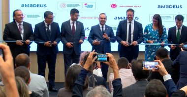 Officials pose during the inauguration of Amadeus&#039; R&amp;D center, Istanbul, Türkiye, July 18, 2024. (DHA Photo)