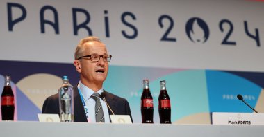 IOC spokesperson's Services Director, Mark Adams speaks at a presser in Paris, France, July 20, 2024. (Reuters Photo)