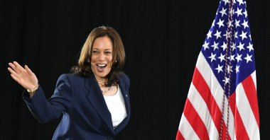 U.S. Vice President Kamala Harris gestures at an event in Greenville, South Carolina, U.S., June 14, 2021. (AFP Photo)