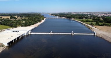 A general view of Maritsa (Meriç) River, Edirne, northwestern Türkiye, July 2024. (DHA Photo)