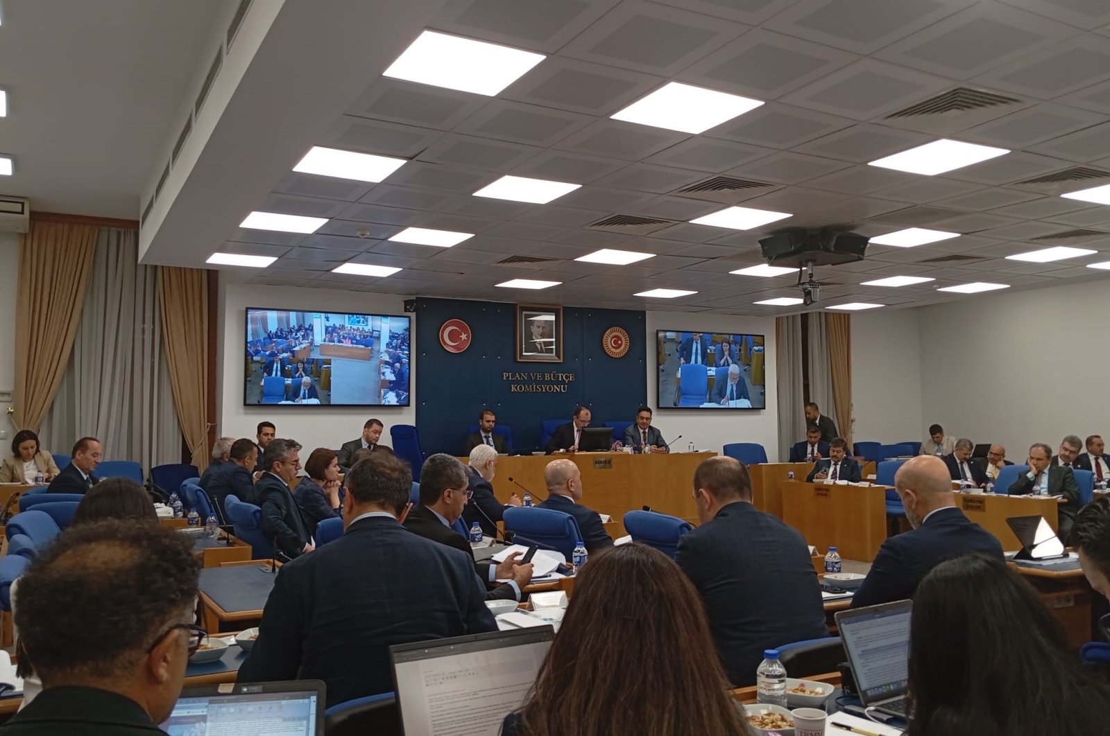 Legislators debate an animal protection bill at a subcommittee meeting at the Turkish Parliament, Ankara, Türkiye, July 22, 2024. (IHA Photo)