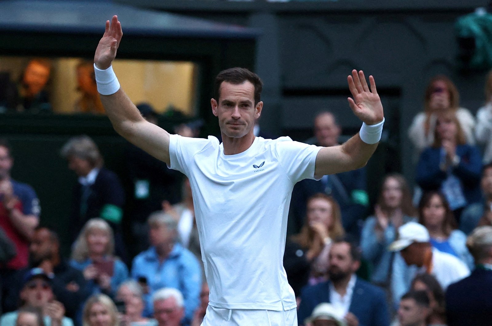 Britain&#039;s Andy Murray reacts after the men&#039;s doubles first round match with Britain&#039;s Jamie Murray and Australia&#039;s John Peers and Australia&#039;s Rinky Hijikata at the All England Lawn Tennis and Croquet Club, London, U.K., July 4, 2024. (Reuters Photo) 