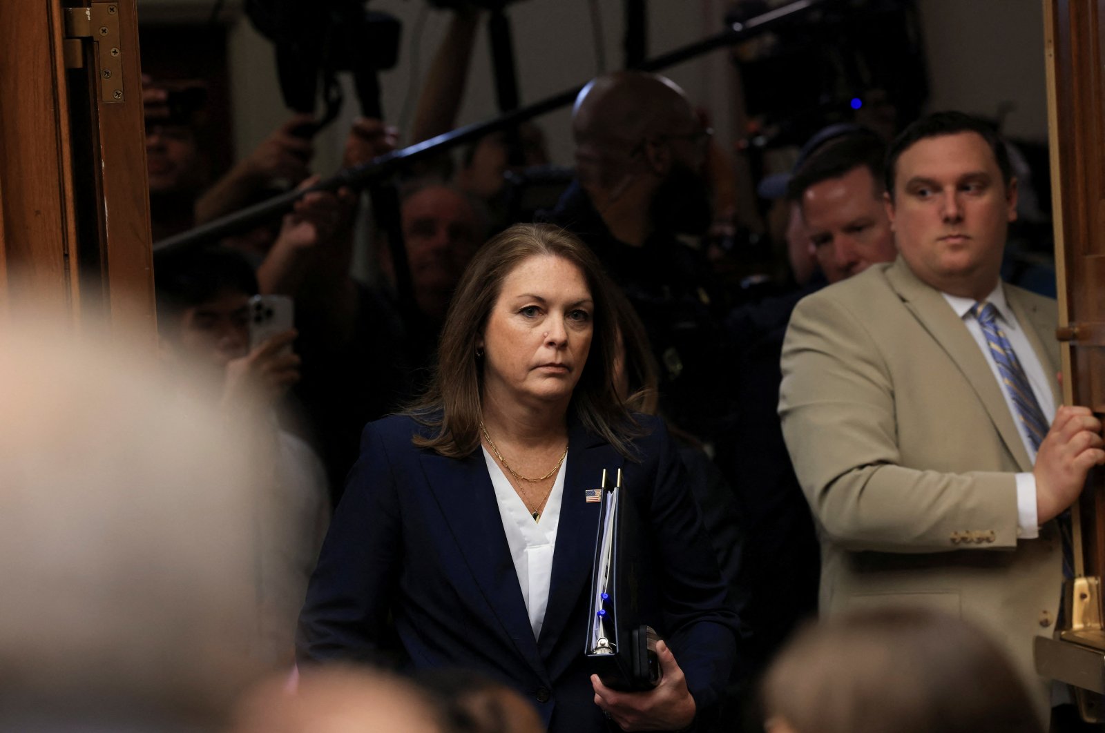 U.S. Secret Service Director Kimberly Cheatle enters a House of Representatives Oversight Committee hearing on the security lapses that allowed an attempted assassination of Republican presidential nominee and former U.S. President Donald Trump, on Capitol Hill in Washington, U.S., July 22, 2024. (Reuters Photo)