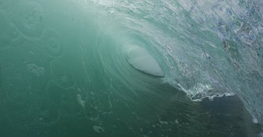 A wave in the Pacific Ocean breaks along the shore of La Jolla&#039;s Windansea Beach on a crowded summer day, in San Diego, California, U.S., July 2, 2023. (Getty Images Photo)