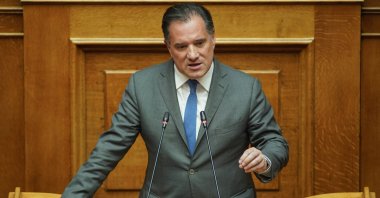 Greek Health Minister Adonis Georgiadis votes for the state budget of 2024 in the Greek Parliament, Athens, Greece, Dec.15, 2023. (Reuters Photo)
