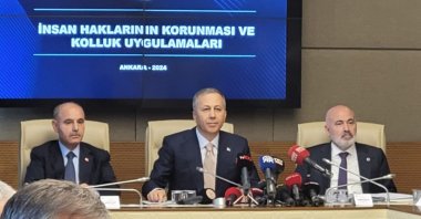 Interior Minister Ali Yerlikaya speaks at a human rights panel, July 24, 2024. (IHA Photo)