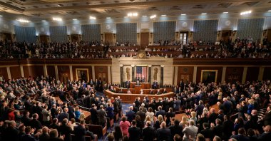 
Israeli Prime Minister Benjamin Netanyahu addresses a joint meeting of Congress at the U.S. Capitol in Washington, U.S., July 24, 2024. (Reuters Photo)