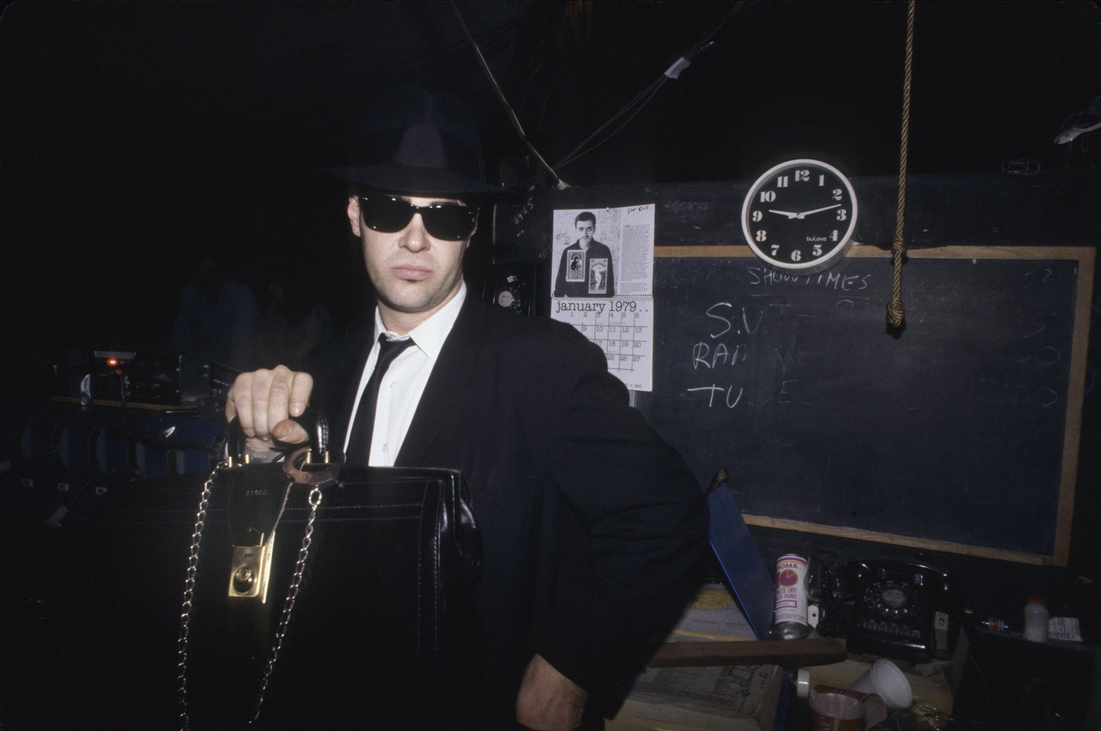 Dan Aykroyd, aka Elwood Blues of &quot;The Blues Brothers,&quot; posing backstage at the Winterland Ballroom, in San Francisco, California, U.S., 1978. (Getty Images Photo)