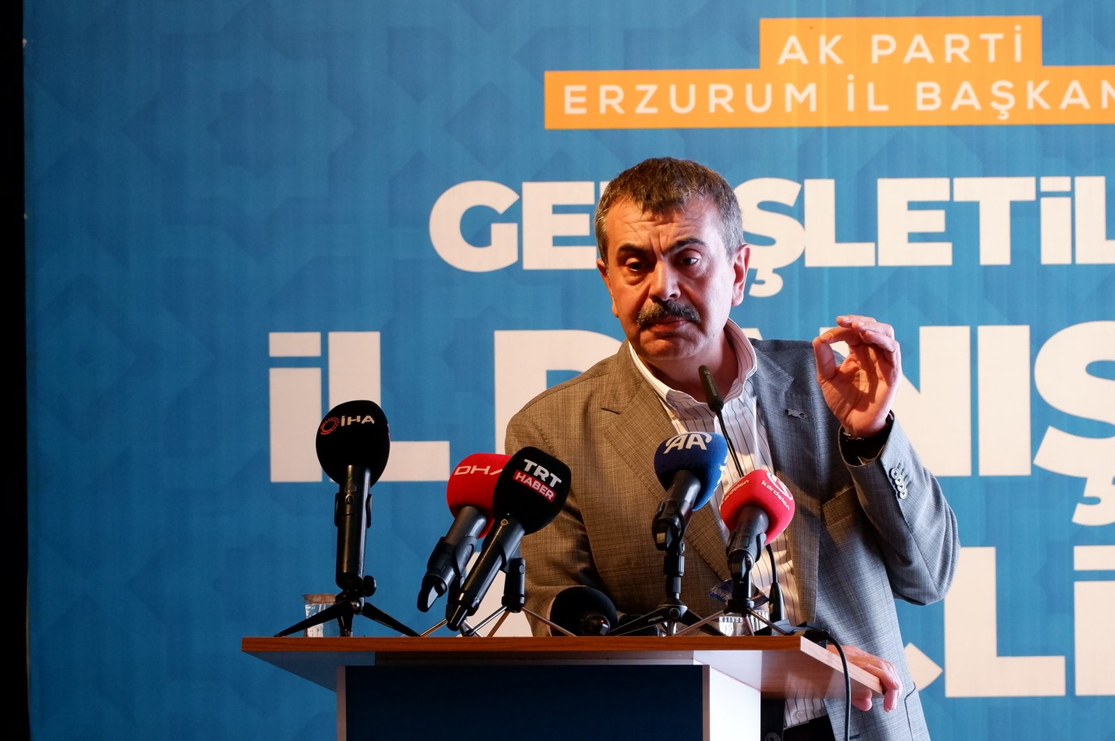 National Education Minister Yusuf Tekin speaks at an event, Erzurum, eastern Türkiye, July 13, 2024. (İHA Photo)