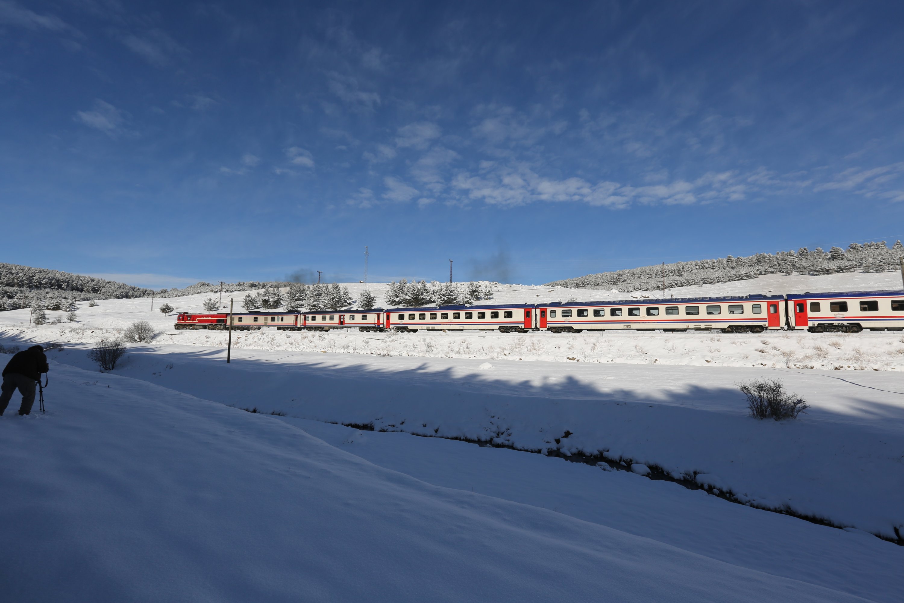 The Eastern Express, Türkiye's most renowned route, has garnered significant attention in recent years, particularly on social media, where travelers often adorn and illuminate their compartments. (Getty Images)