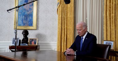 U.S. President Joe Biden pauses before he addresses the nation from the Oval Office of the White House in Washington, July 24, 2024. (Reuters Photo)