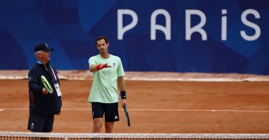 Britain&#039;s Andy Murray during training ahead of the 2024 Paris Olympics at the Roland-Garros Stadium, Paris, France, July 23, 2024. (Reuters Photo) 