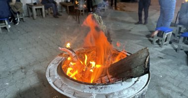 Fires are lit in the streets for people who go out at night, Göle, Türkiye, July 24, 2024. (AA Photo)