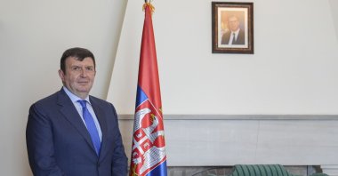 Serbian Ambassador to Ankara Aca Jovanovic poses during an interview at the Serbian Embassy, Ankara, Türkiye, July 25, 2024. (AA Photo)