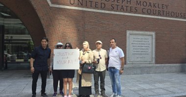 People protest outside the John Joseph Moakley Courthouse over the detention of Timur Cihantimur and Eylem Tok, Boston, U.S., June 18, 2024. (IHA Photo)