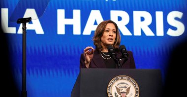 U.S. Vice President Kamala Harris delivers the keynote speech at the American Federation of Teachers' 88th national convention in Houston, Texas, U.S. July 25, 2024. (Reuters Photo)