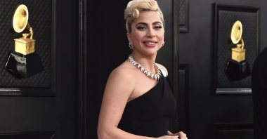 Lady Gaga arrives at the 64th annual Grammy Awards at the MGM Grand Garden Arena in Las Vegas, U.S., April 3, 2022. (AP Photo)