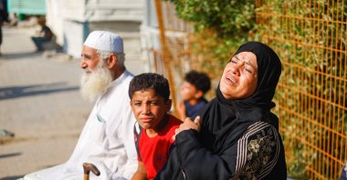 Mourners gather during the funeral of Palestinians killed in Israeli strikes, amid the ongoing conflict, at Nasser hospital, Khan Younis, Gaza Strip, Palestine, July 24, 2024. (Reuters Photo)