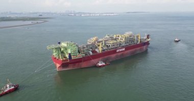 The floating production storage and offloading (FPSO) platform Türkiye has acquired to ramp up Black Sea gas production, Türkiye, July 26, 2024. (Energy Ministry via AA)
