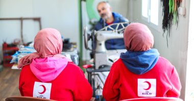 The Turkish Red Crescent team visits local tradespeople, Kahramanmaraş, Türkiye, Jan. 29, 2024. (DHA Photo)