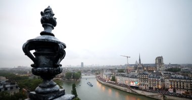 Boats arrive during the athletes&#039; parade on the River Seine during the opening ceremony of the Olympic Games Paris 2024, Paris, France, July 26, 2024. (Reuters Photo)
