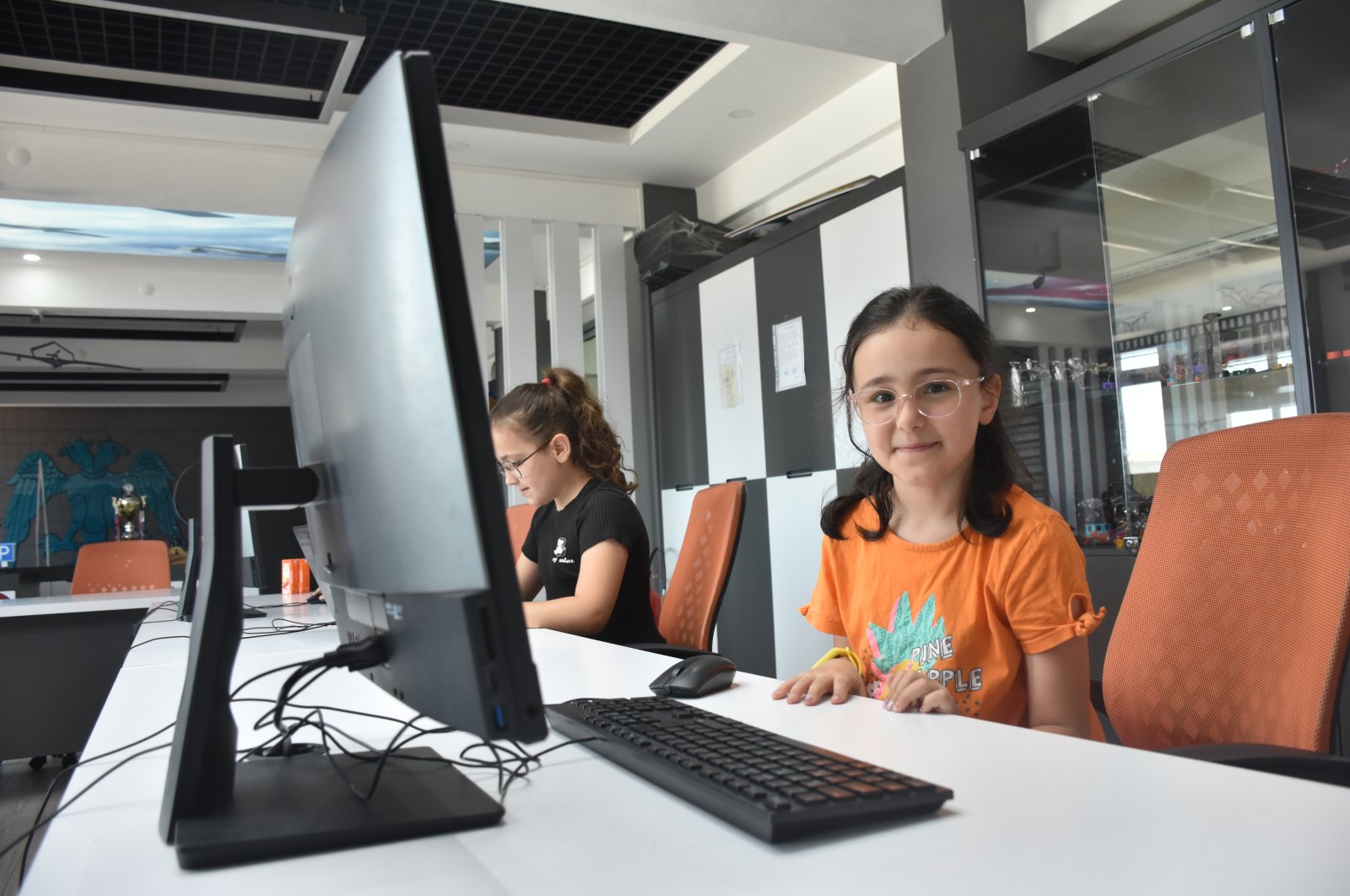 Students work on computers at the vocational middle school, Sivas, Türkiye, July 28, 2024. (DHA Photo)