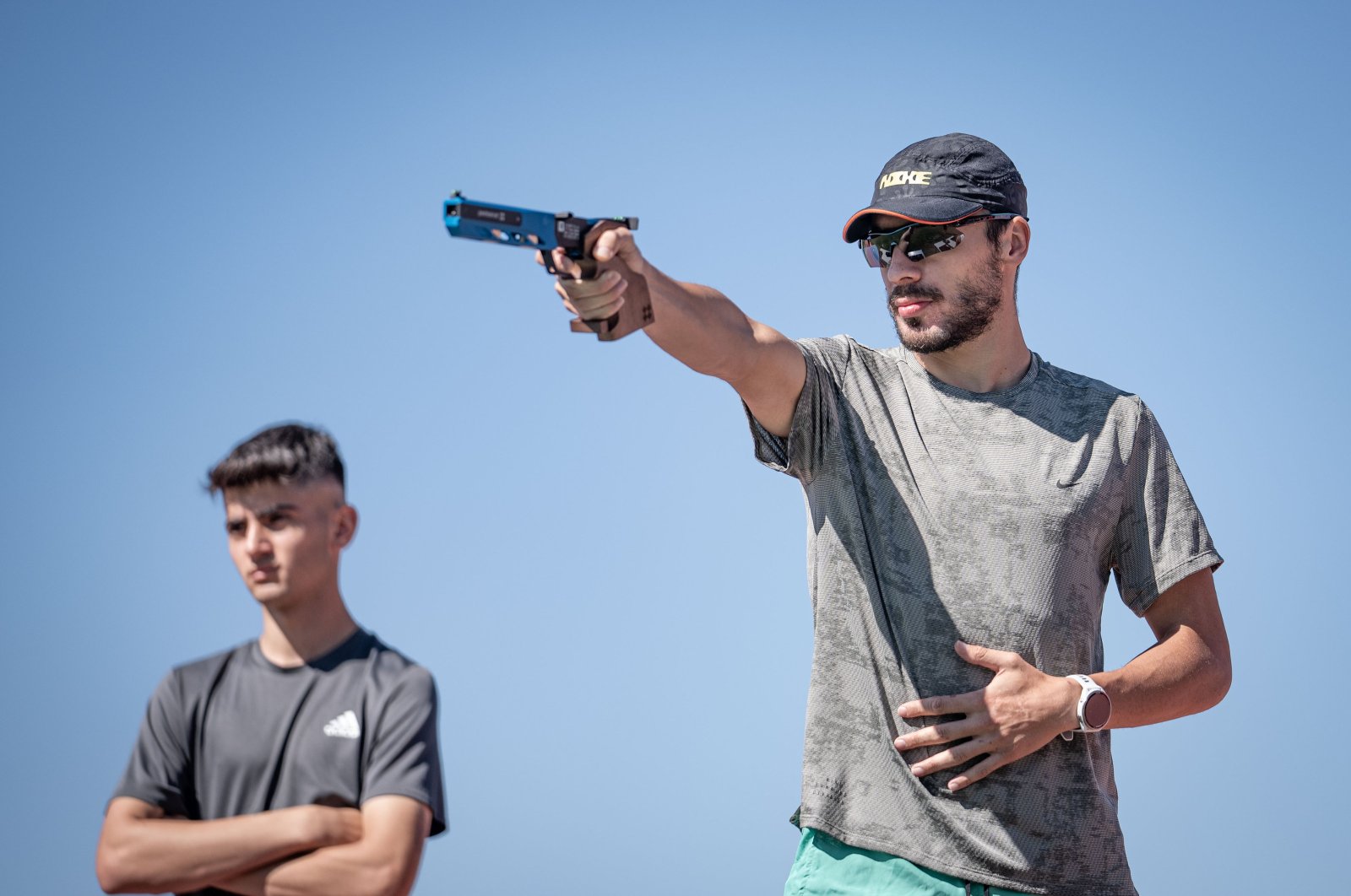 Turkish modern pentathlete Buğra Ünal trains at the Yüksek İrtifa Camping Center, Erzurum, Türkiye, July 25, 2024. (AA Photo)