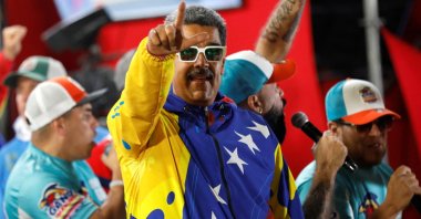 Venezuelan President Nicolas Maduro celebrates after the presidential election in Caracas, Venezuela, July 29, 2024. (Reuters Photo)