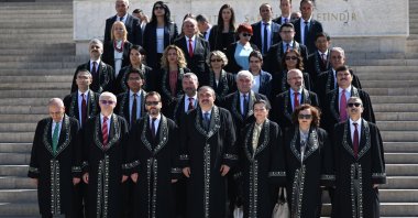 Members of the Court of Disputes visit the Mausoleum of Atatürk for the occasion of the 79th anniversary of the court&#039;s foundation in the capital Ankara, Türkiye, July 8, 2024. (AA Photo)