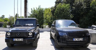 Luxury vehicles seized as part of the investigation in the Küçükçekmece district of Istanbul, Türkiye, July 10, 2024. (AA Photo)