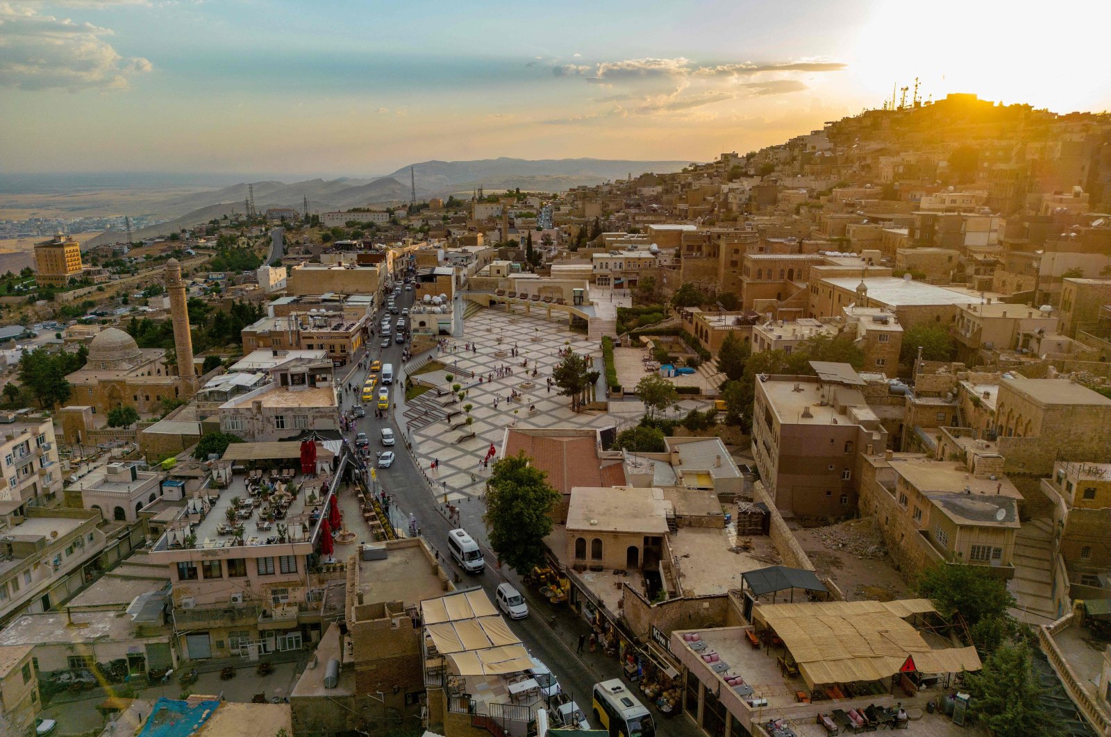 This aerial general view shows the old Midyat town in Mardin province, southeastern Türkiye, July 1, 2024. (AFP Photo)